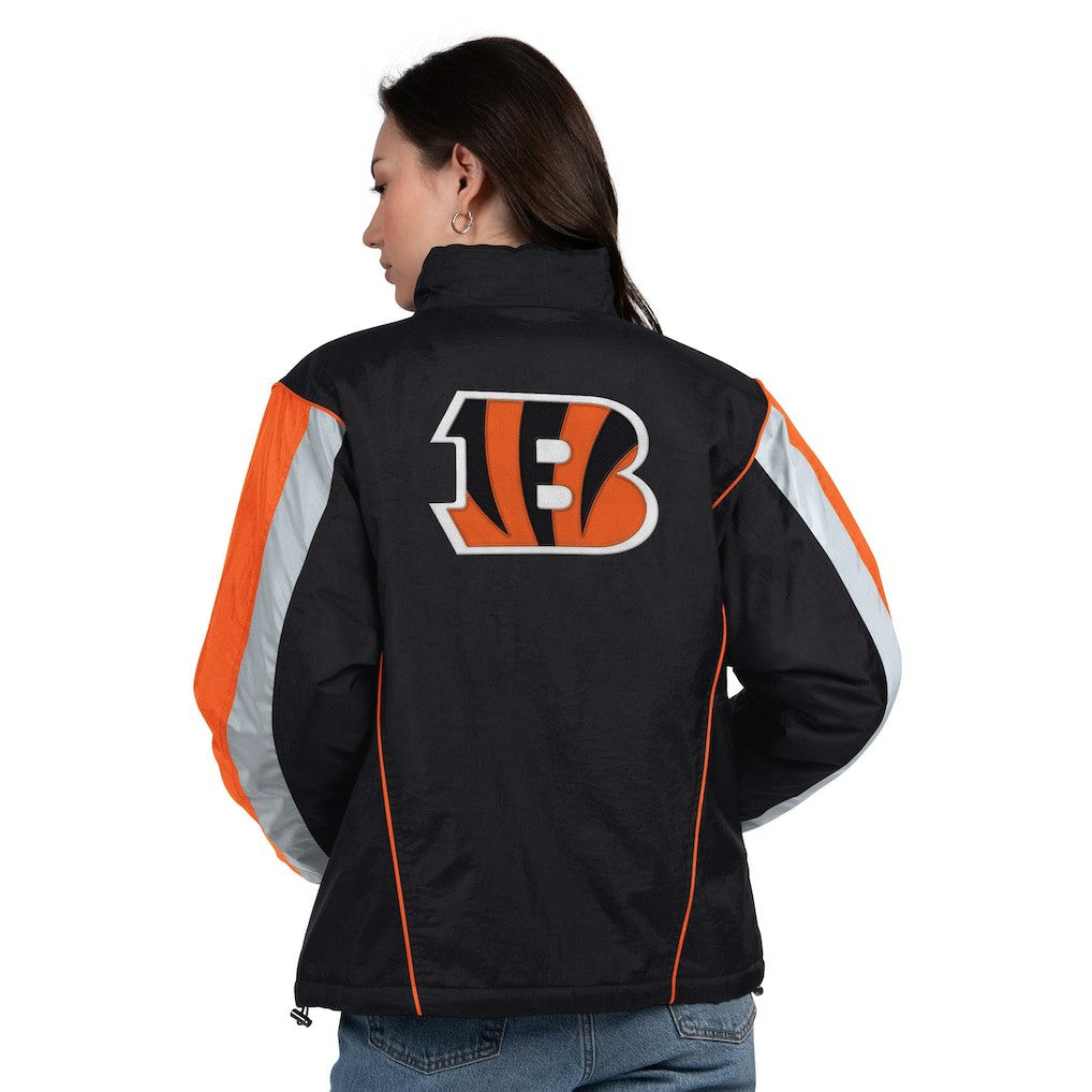 Cincinnati Bengals Starter Women's Thursday Night Gridiron Half-Zip Jacket - Black/Orange - NFL