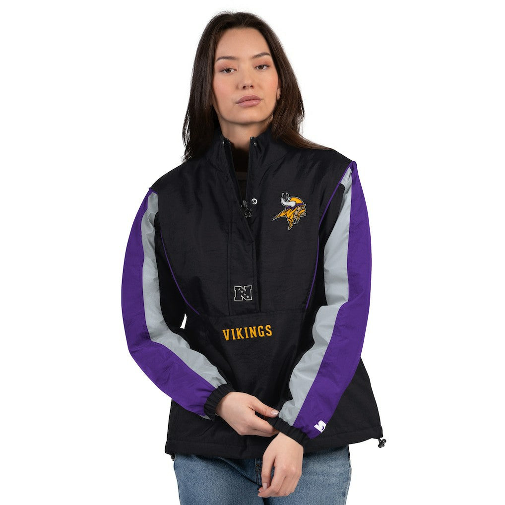 Minnesota Vikings Starter Women's Thursday Night Gridiron Half-Zip Jacket - Black/Purple - NFL