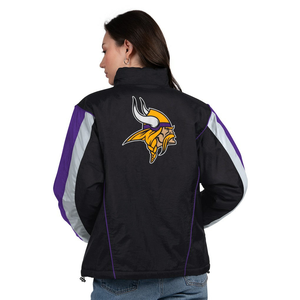 Minnesota Vikings Starter Women's Thursday Night Gridiron Half-Zip Jacket - Black/Purple - NFL