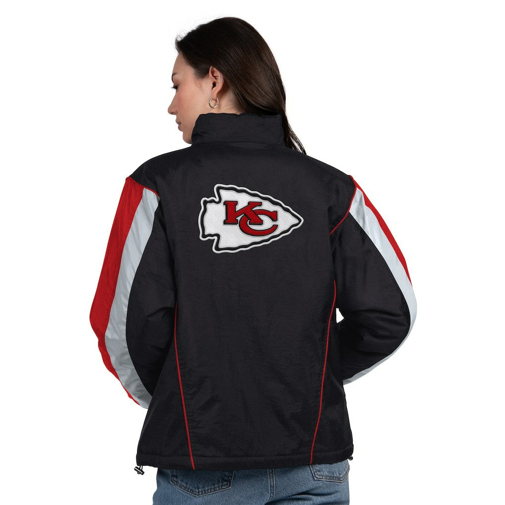 Kansas City Chiefs Starter Women's Thursday Night Gridiron Half-Zip Jacket - Black/Red - NFL