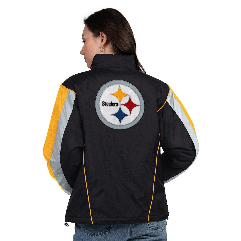 Pittsburgh Steelers Starter Women's Thursday Night Gridiron Half-Zip Jacket - Black/Gold - NFL