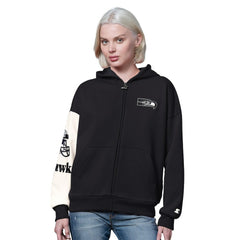 Seattle Seahawks Starter Women's 4th Down Full-Zip Hoodie - Black - NFL