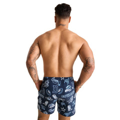 Dallas Cowboys Chubbies The Neon 5.5" Classic Lined Swim Trunks - Navy - NFL