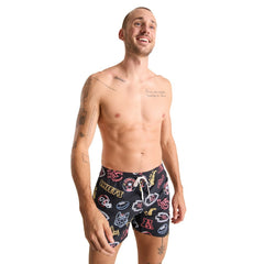 Kansas City Chiefs Chubbies The Neon 5.5" Classic Lined Swim Trunks - Black - NFL