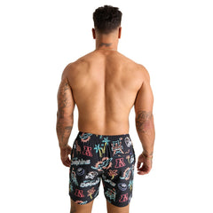 Miami Dolphins Chubbies The Neon 5.5" Classic Lined Swim Trunks - Black - NFL