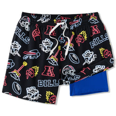 Buffalo Bills Chubbies The Neon 5.5" Classic Lined Swim Trunks - Black - NFL