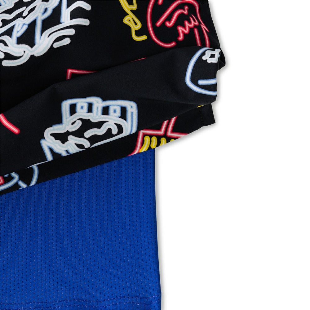 Buffalo Bills Chubbies The Neon 5.5" Classic Lined Swim Trunks - Black - NFL