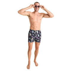 Minnesota Vikings Chubbies The Neon 5.5" Classic Lined Swim Trunks - Black - NFL