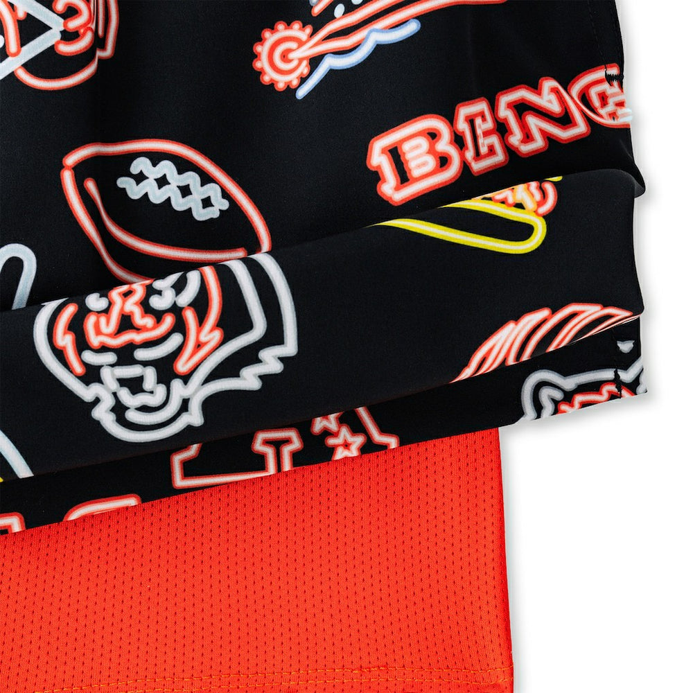 Cincinnati Bengals Chubbies The Neon 5.5" Classic Lined Swim Trunks - Black - NFL
