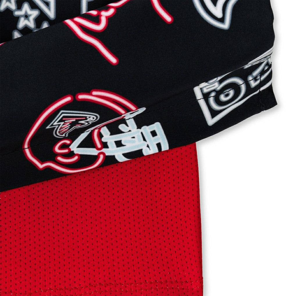 Atlanta Falcons Chubbies The Neon 5.5" Classic Lined Swim Trunks - Black - NFL
