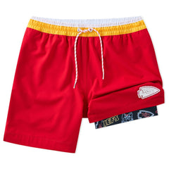 Kansas City Chiefs Chubbies 5.5" Classic Lined Swim Trunks - Red - NFL