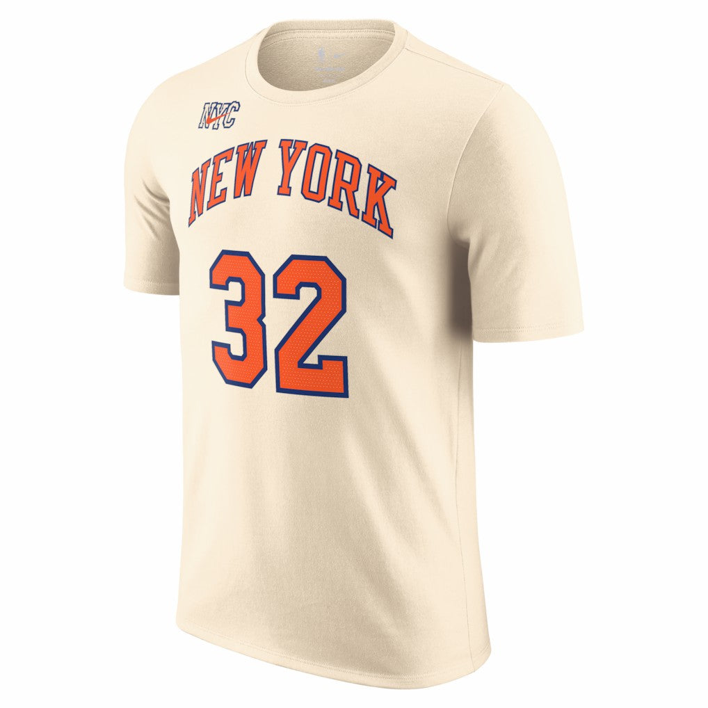 Nike Karl-Anthony Towns New York Knicks Unisex 2025/26 City Edition Name & Number T-Shirt Cream