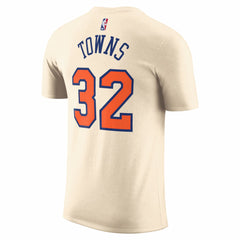 Nike Karl-Anthony Towns New York Knicks Unisex 2025/26 City Edition Name & Number T-Shirt Cream