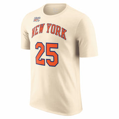 Nike Mikal Bridges New York Knicks Unisex 2025/26 City Edition Name & Number T-Shirt Cream