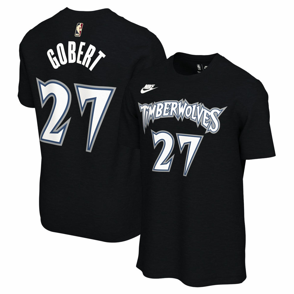 Nike Rudy Gobert Minnesota Timberwolves Unisex Name & Number T-Shirt Classic Edition Black