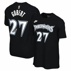 Nike Rudy Gobert Minnesota Timberwolves Unisex Name & Number T-Shirt Classic Edition Black