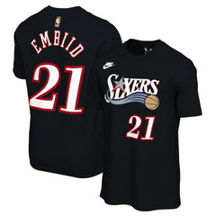 Nike Joel Embiid Philadelphia 76ers Unisex Name & Number T-Shirt Classic Edition Black
