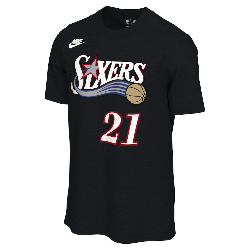 Nike Joel Embiid Philadelphia 76ers Unisex Name & Number T-Shirt Classic Edition Black