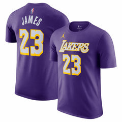 LeBron James Los Angeles Lakers Jordan Brand Unisex Name & Number T-Shirt Statement Edition Purple