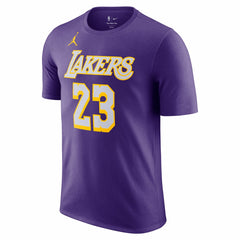 LeBron James Los Angeles Lakers Jordan Brand Unisex Name & Number T-Shirt Statement Edition Purple