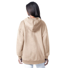 New York Jets G-III 4Her by Carl Banks Women's Best Hitter Oversized Tunic Pullover Hoodie - Cream - NFL
