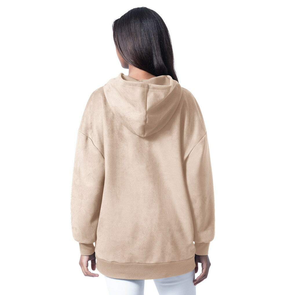 Miami Dolphins G-III 4Her by Carl Banks Women's Best Hitter Oversized Tunic Pullover Hoodie - Cream - NFL