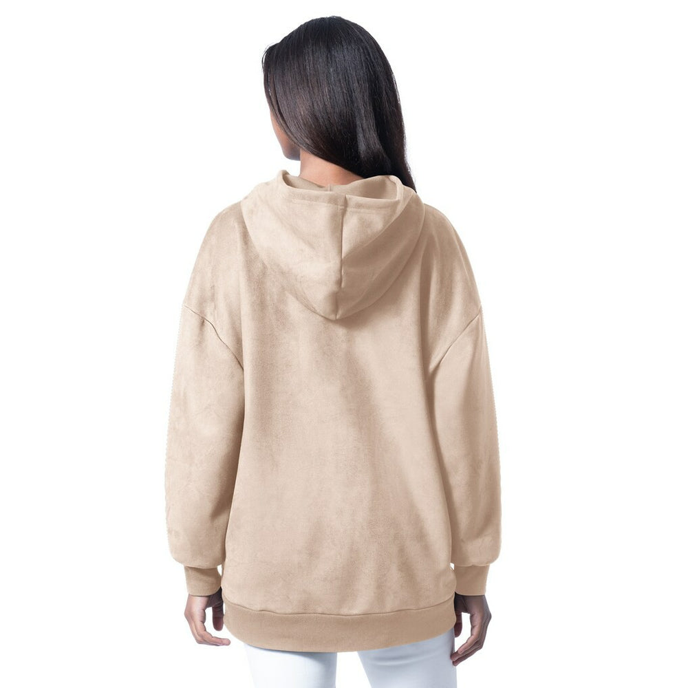 Miami Dolphins G-III 4Her by Carl Banks Women's Best Hitter Oversized Tunic Pullover Hoodie - Cream - NFL