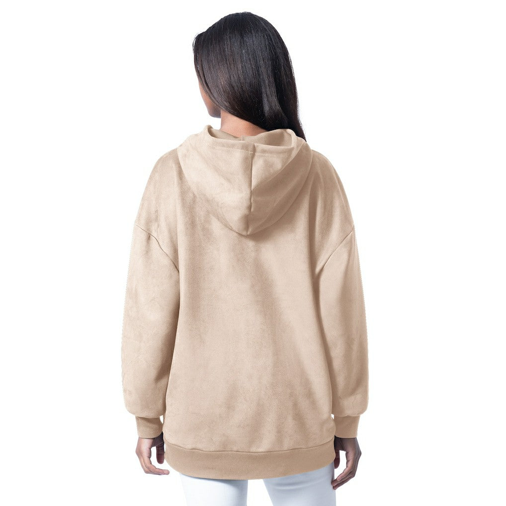 New Orleans Saints G-III 4Her by Carl Banks Women's Best Hitter Oversized Tunic Pullover Hoodie - Cream - NFL