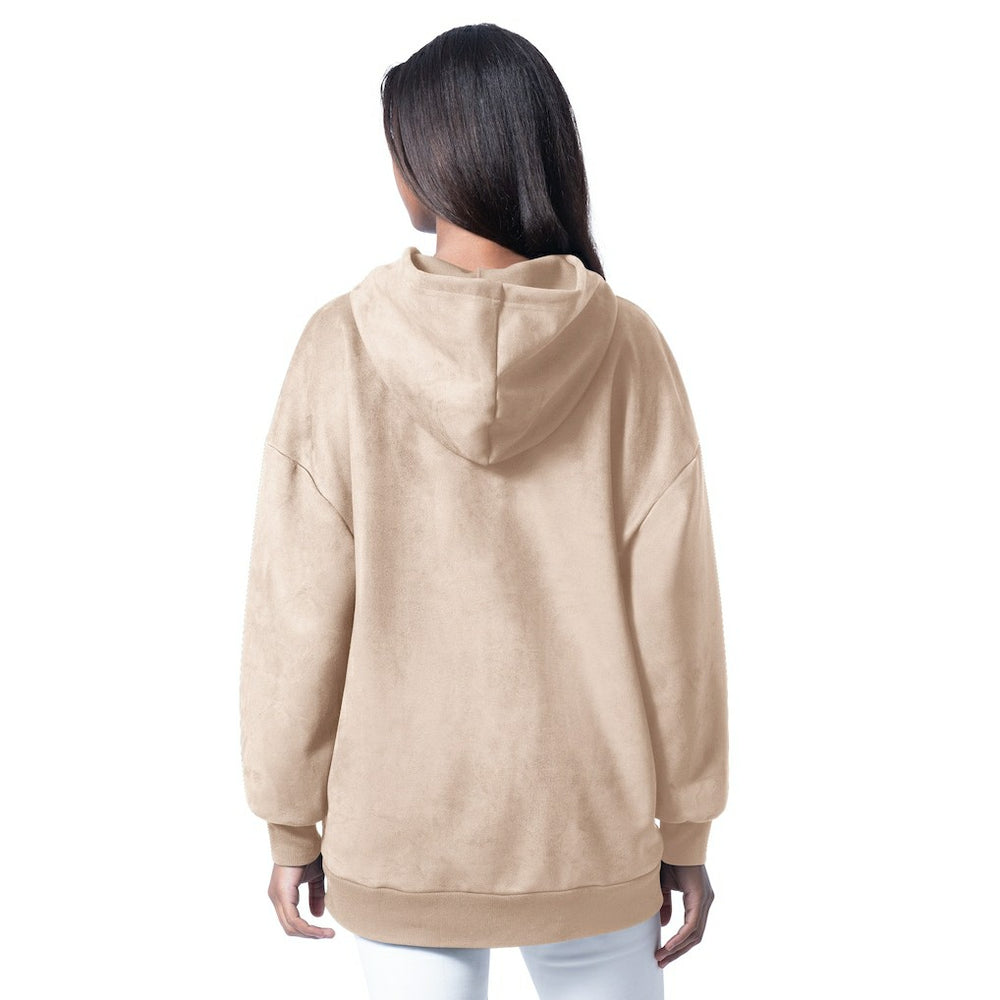 Baltimore Ravens G-III 4Her by Carl Banks Women's Best Hitter Oversized Tunic Pullover Hoodie - Cream - NFL