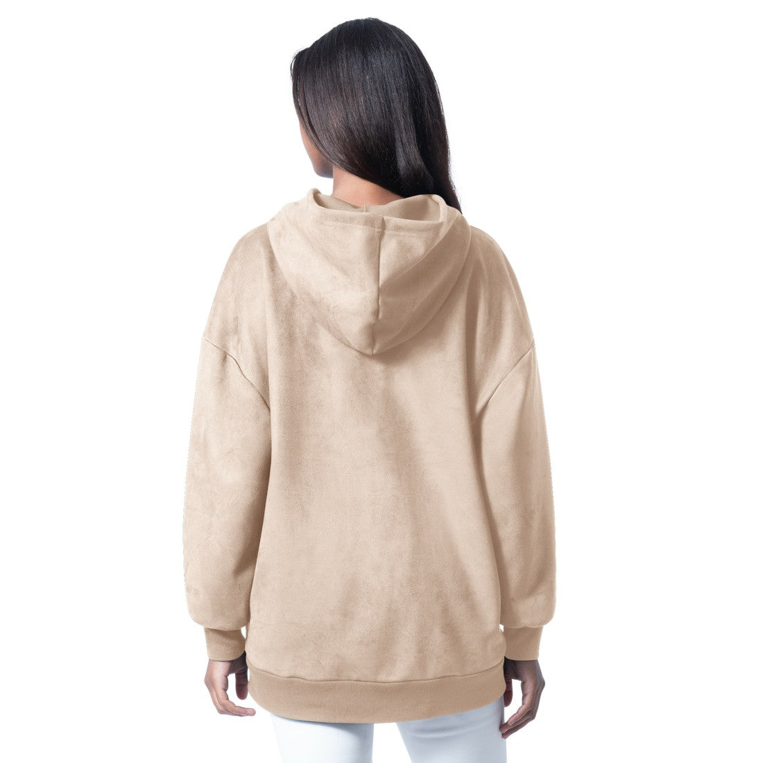 Detroit Lions G-III 4Her by Carl Banks Women's Best Hitter Oversized Tunic Pullover Hoodie - Cream - NFL