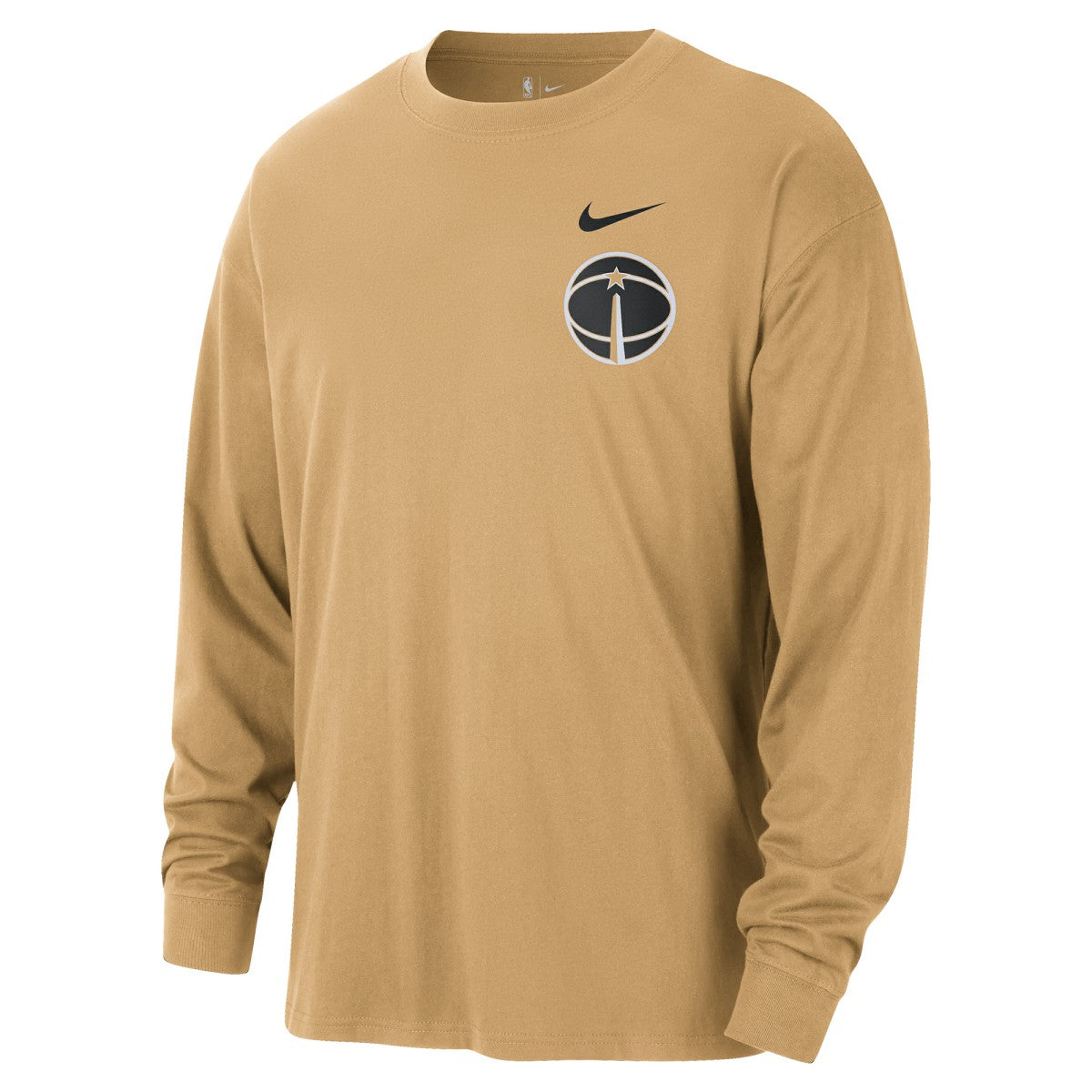Nike Washington Wizards 2025/26 City Edition Remix Essential Logo Long Sleeve T-Shirt Gold