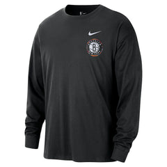 Nike Brooklyn Nets 2025/26 City Edition Remix Essential Logo Long Sleeve T-Shirt Black