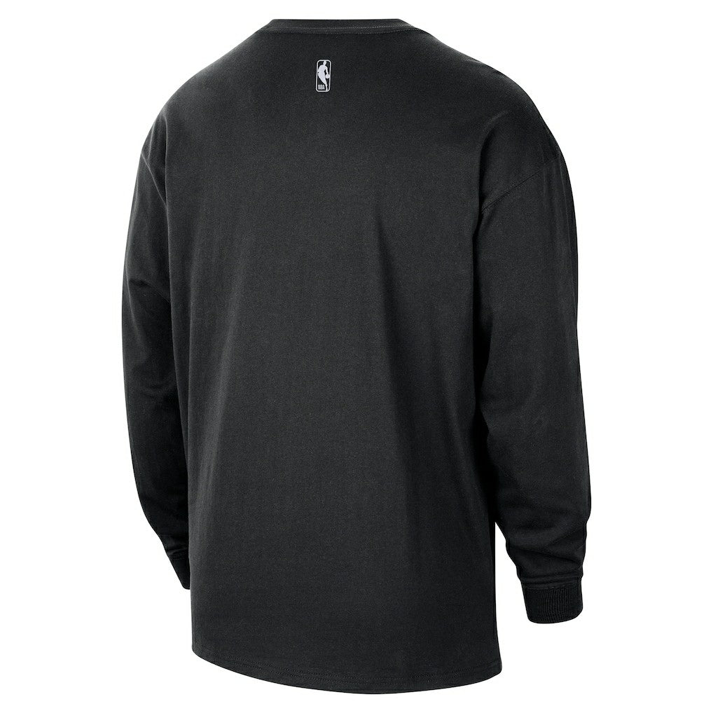 Nike Brooklyn Nets 2025/26 City Edition Remix Essential Logo Long Sleeve T-Shirt Black