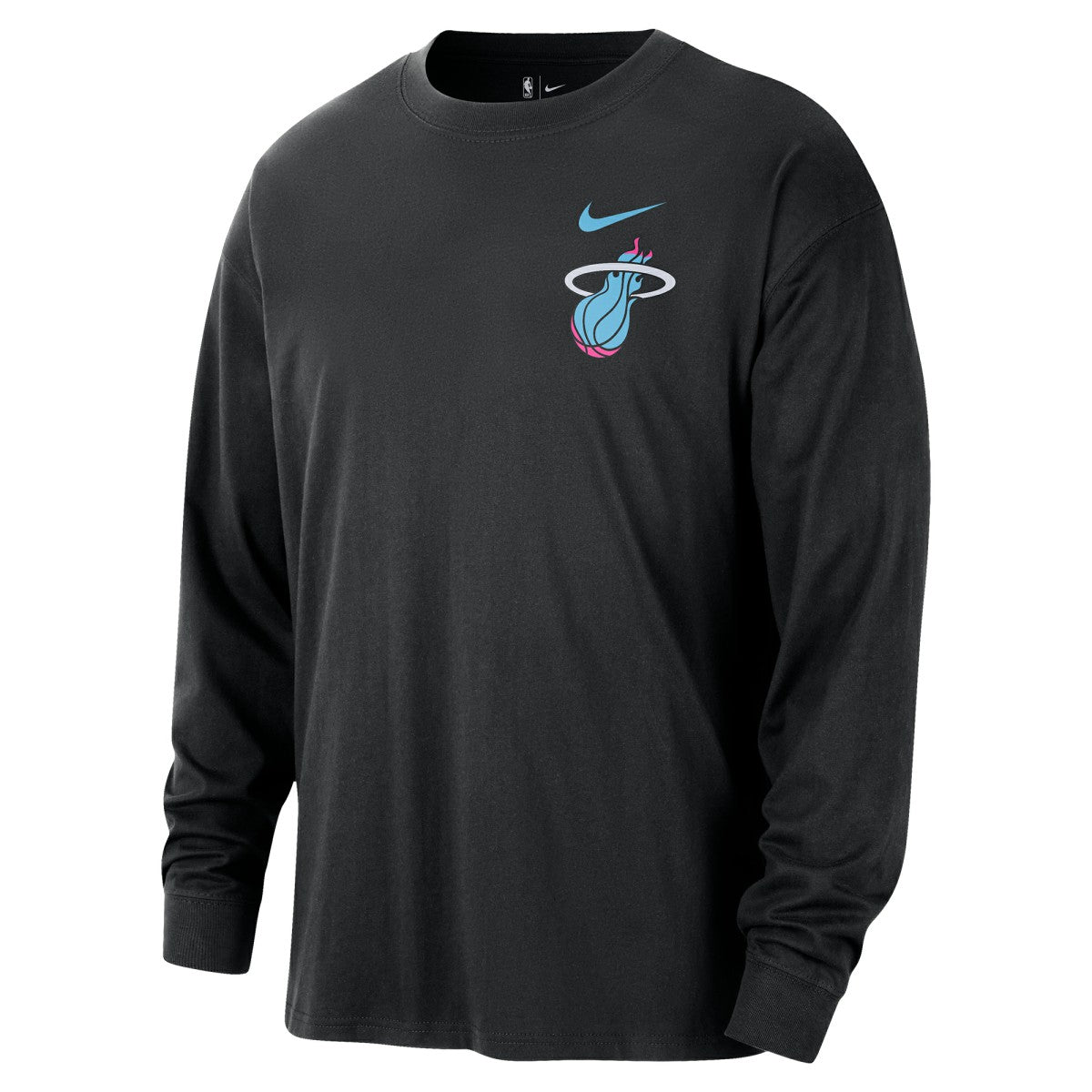 Nike Miami Heat 2025/26 City Edition Remix Essential Logo Long Sleeve T-Shirt Black