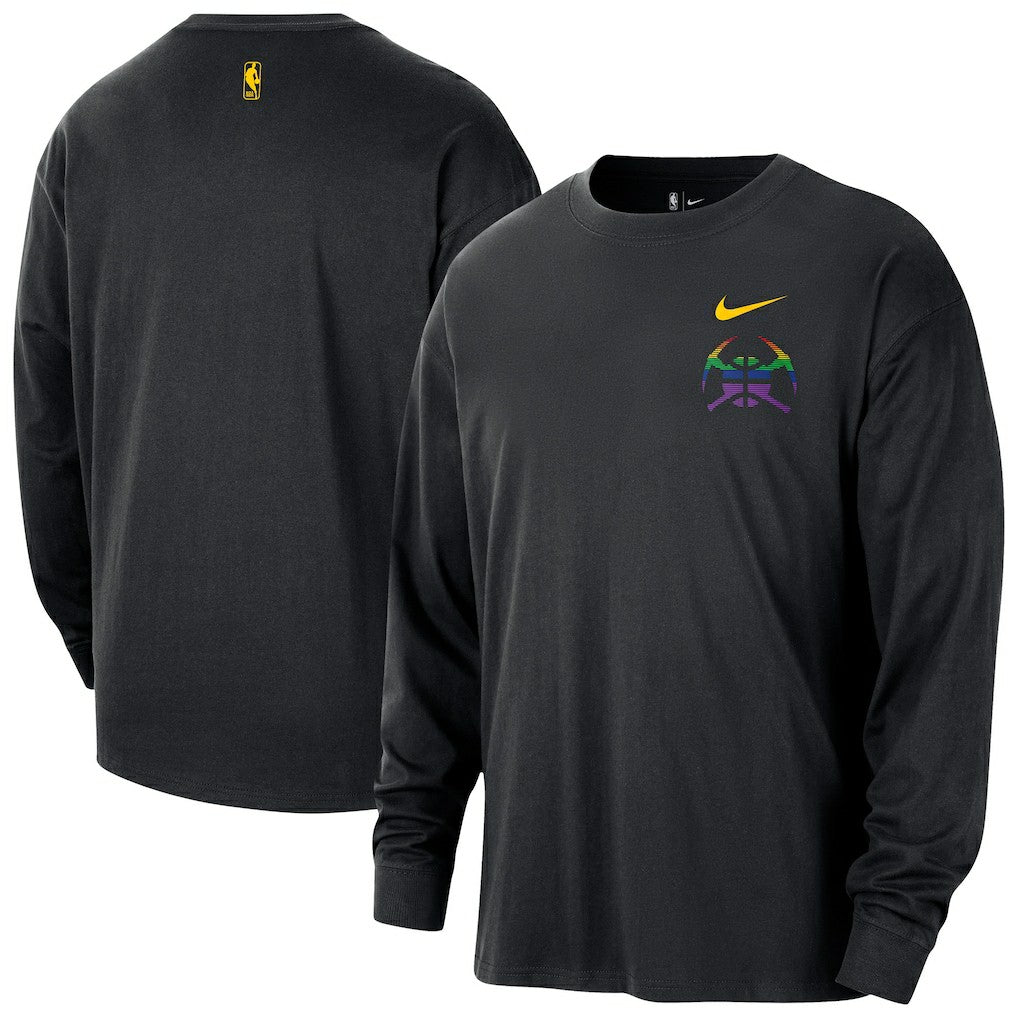 Nike Denver Nuggets 2025/26 City Edition Remix Essential Logo Long Sleeve T-Shirt Black