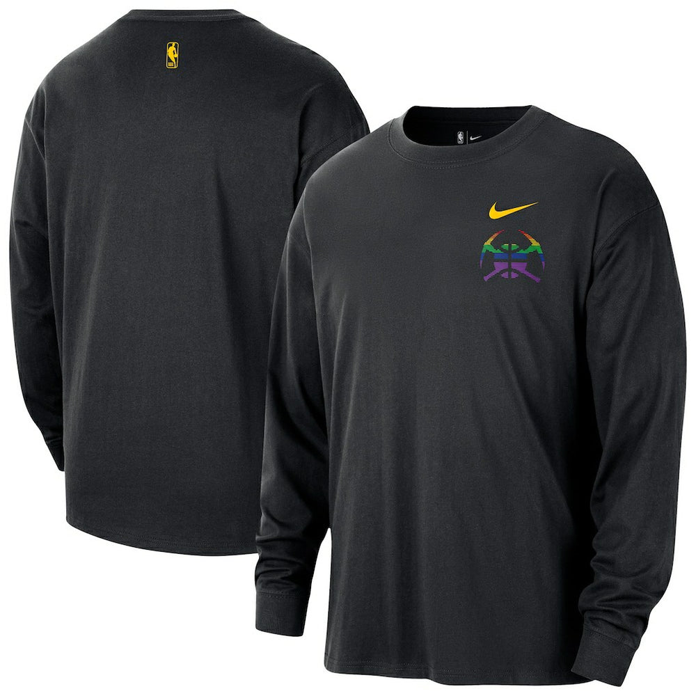 Nike Denver Nuggets 2025/26 City Edition Remix Essential Logo Long Sleeve T-Shirt Black