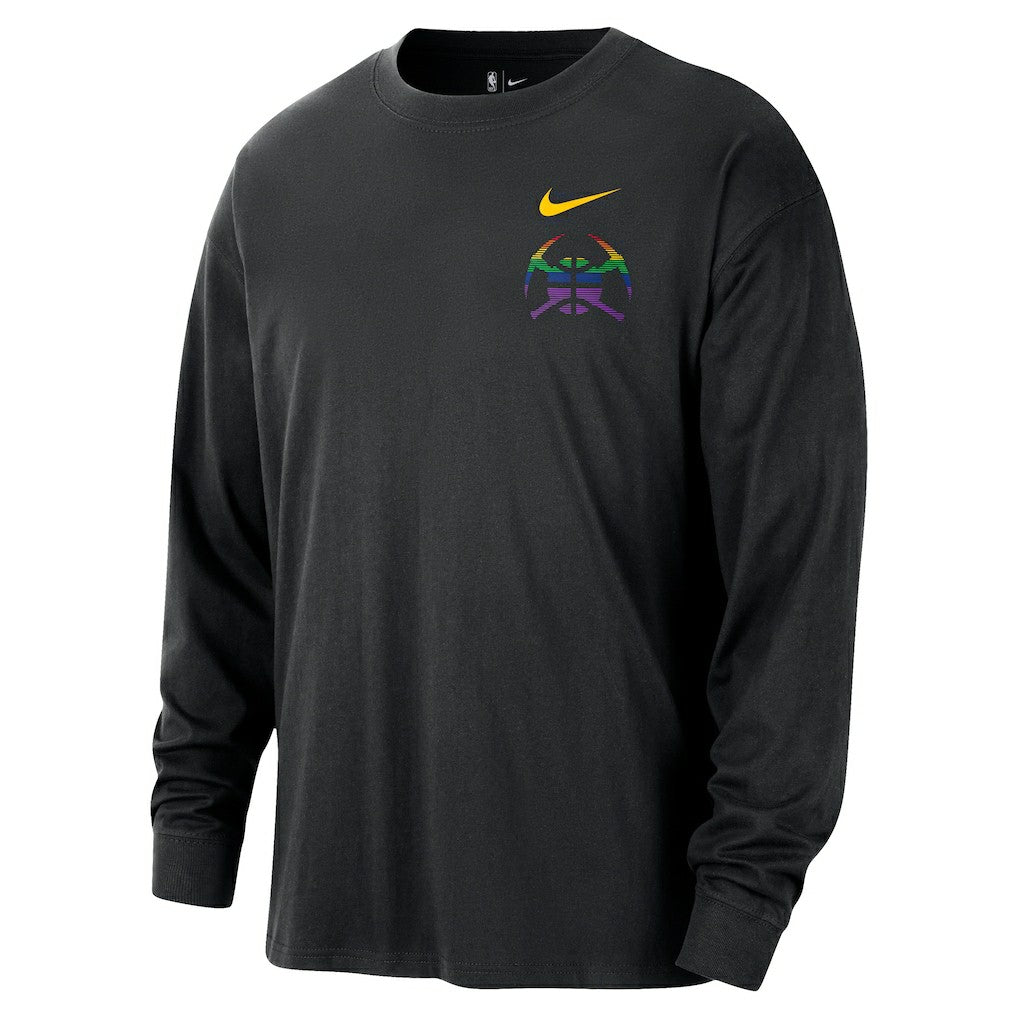 Nike Denver Nuggets 2025/26 City Edition Remix Essential Logo Long Sleeve T-Shirt Black