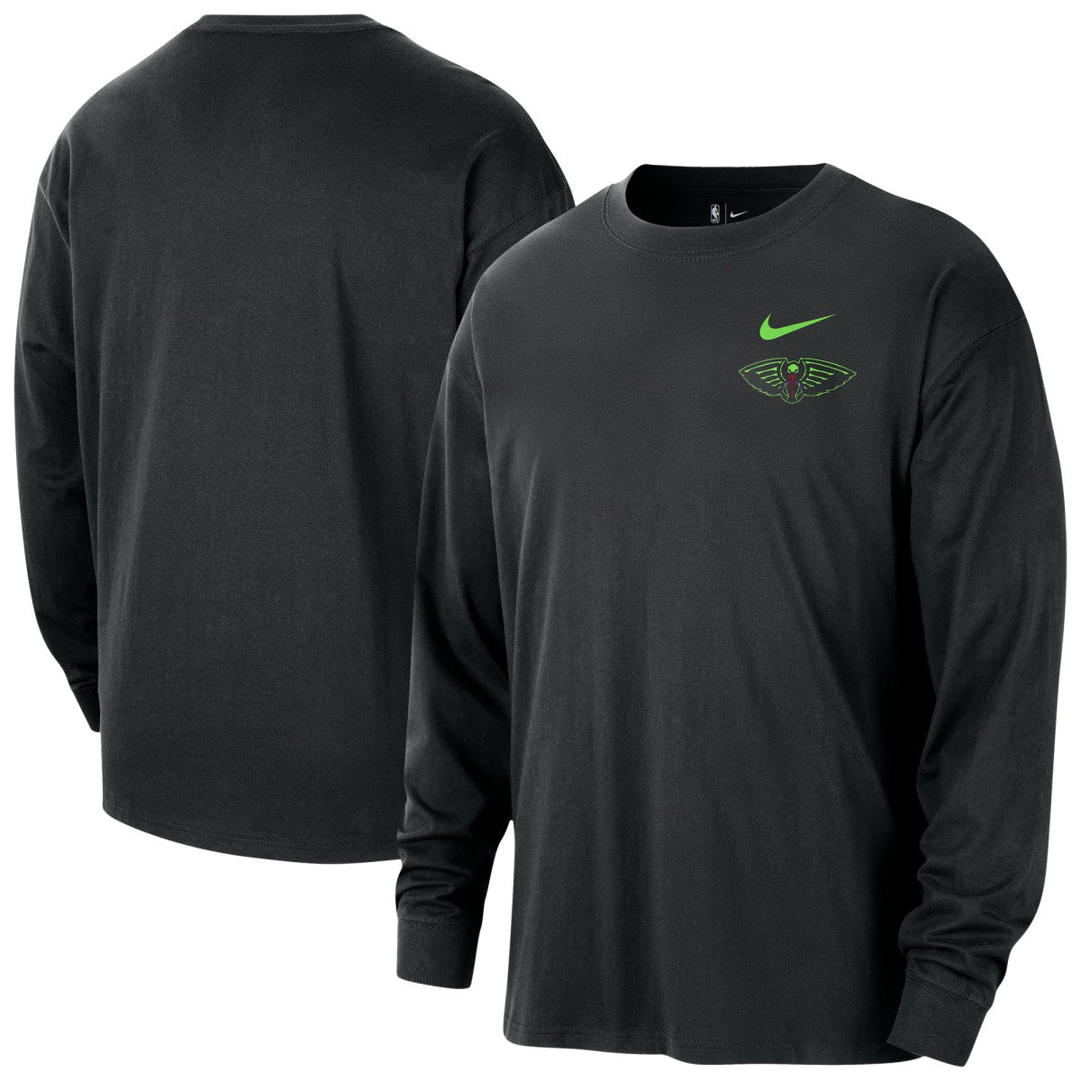 Nike New Orleans Pelicans 2025/26 City Edition Remix Essential Logo Long Sleeve T-Shirt Black
