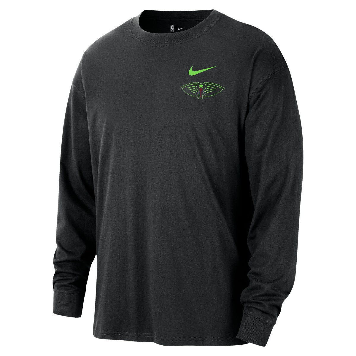 Nike New Orleans Pelicans 2025/26 City Edition Remix Essential Logo Long Sleeve T-Shirt Black