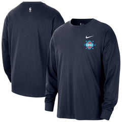 Nike Oklahoma City Thunder 2025/26 City Edition Remix Essential Logo Long Sleeve T-Shirt Navy