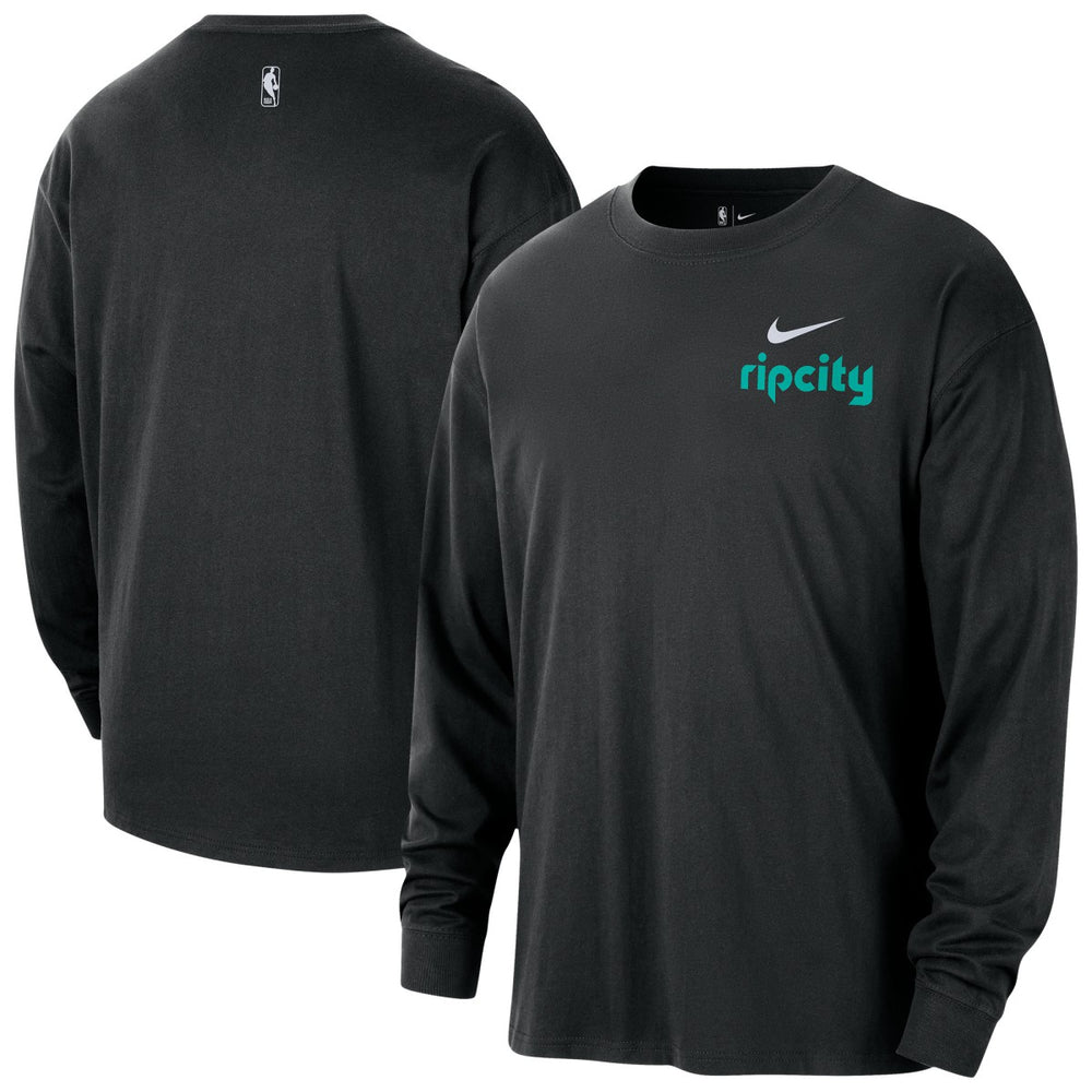 Nike Portland Trail Blazers 2025/26 City Edition Remix Essential Logo Long Sleeve T-Shirt Black