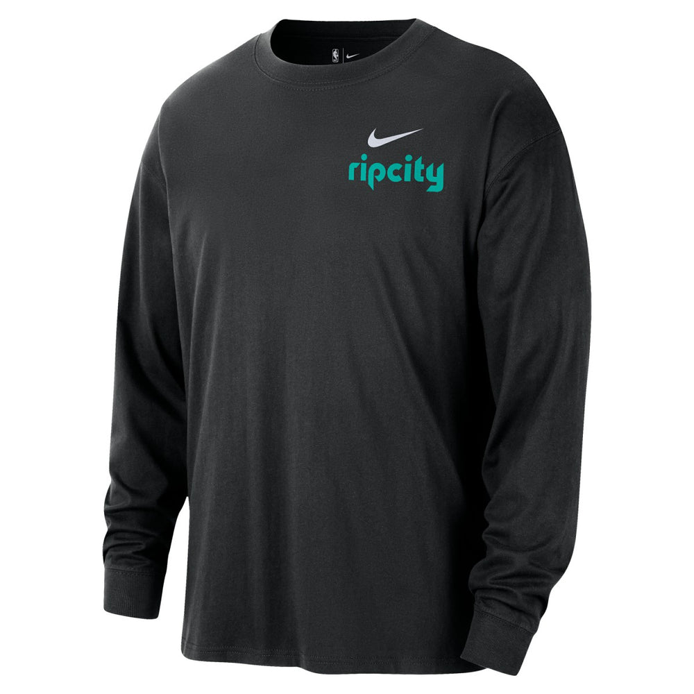 Nike Portland Trail Blazers 2025/26 City Edition Remix Essential Logo Long Sleeve T-Shirt Black