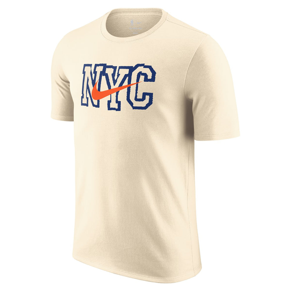 Nike New York Knicks 2025/26 City Edition Remix Essential Logo T-Shirt Natural