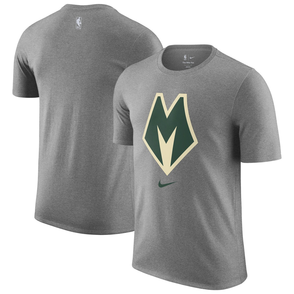 Nike Milwaukee Bucks 2025/26 City Edition Remix Essential Logo T-Shirt Heather Gray