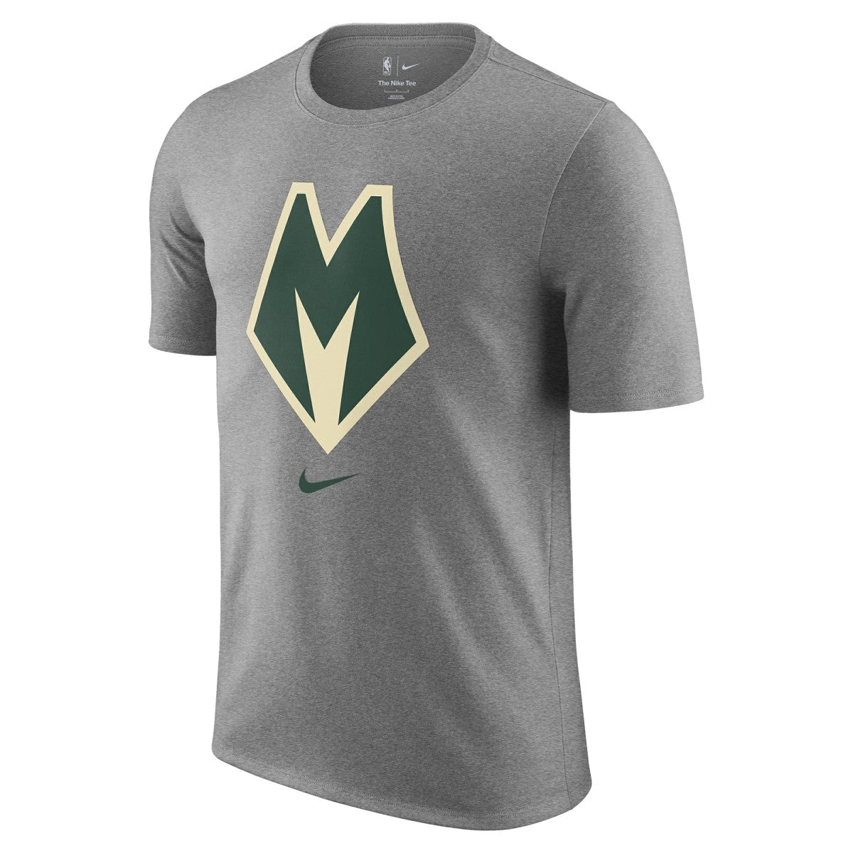 Nike Milwaukee Bucks 2025/26 City Edition Remix Essential Logo T-Shirt Heather Gray