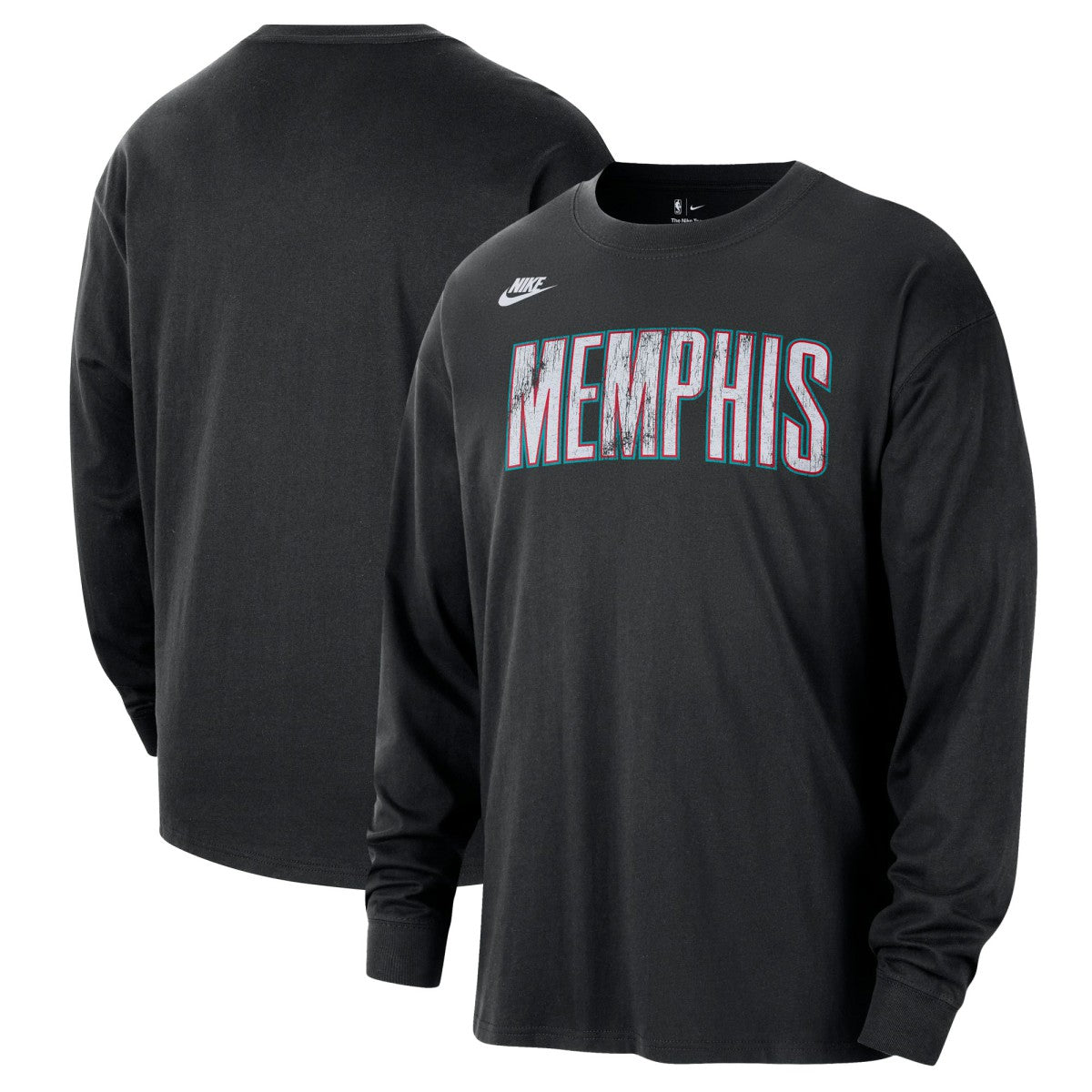Nike Memphis Grizzlies Unisex Classic Edition Hardwood Classics Essential Logo Long Sleeve T-Shirt Black