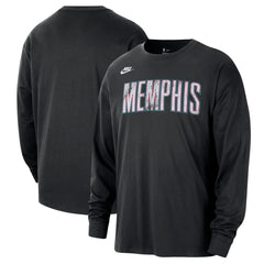 Nike Memphis Grizzlies Unisex Classic Edition Hardwood Classics Essential Logo Long Sleeve T-Shirt Black