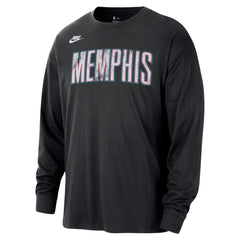 Nike Memphis Grizzlies Unisex Classic Edition Hardwood Classics Essential Logo Long Sleeve T-Shirt Black