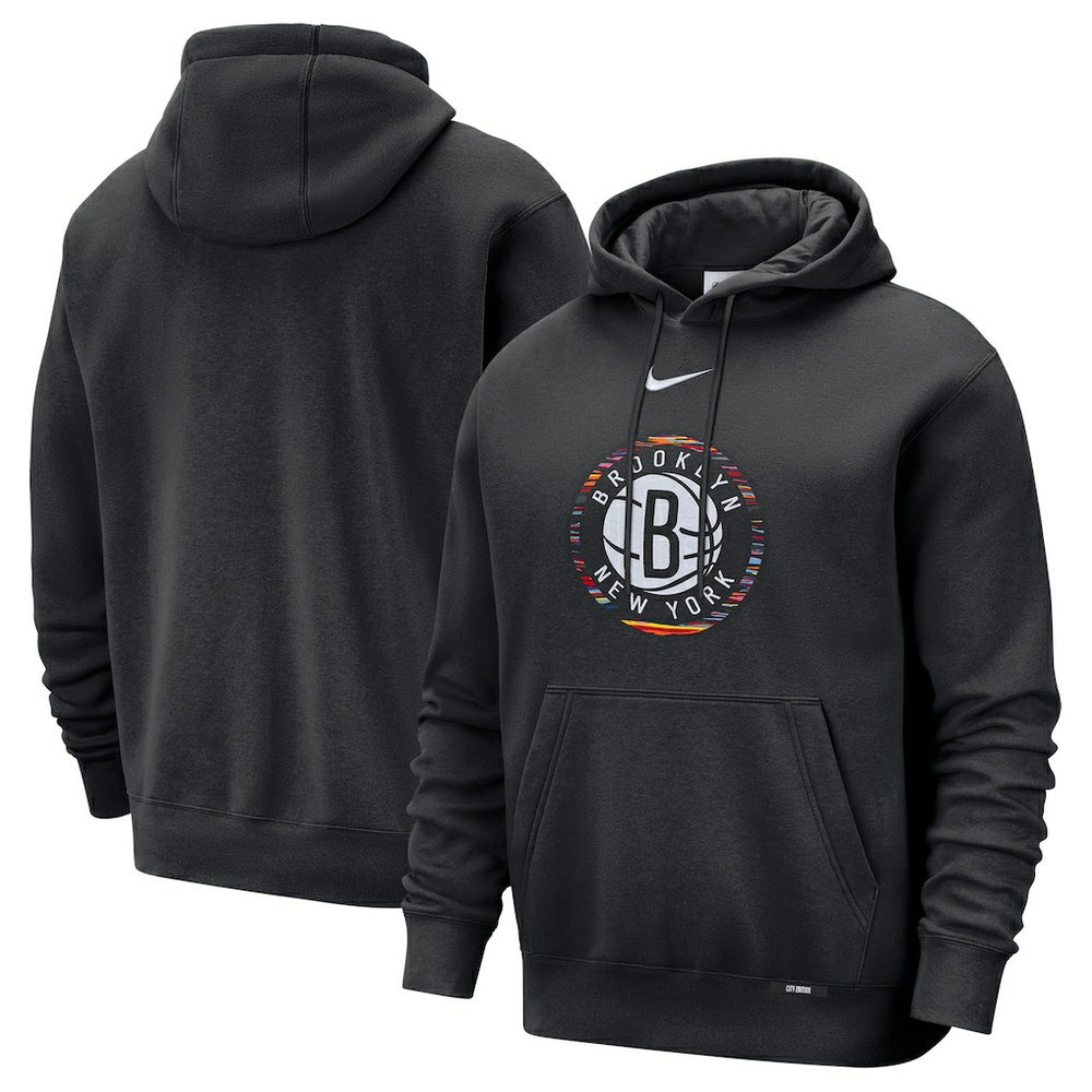 Nike Brooklyn Nets 2025/26 City Edition Essential Logo Remix Hoodie Black