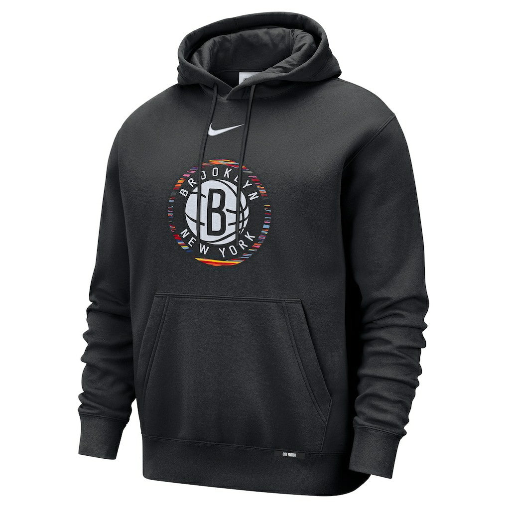 Nike Brooklyn Nets 2025/26 City Edition Essential Logo Remix Hoodie Black